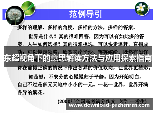东超视角下的意思解读方法与应用探索指南